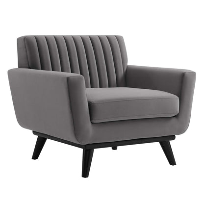 Modway Outlet Engage Channel Tufted Performance Velvet Armchair by Modway  Living Room Furniture Gray - EEI-5457-GRY