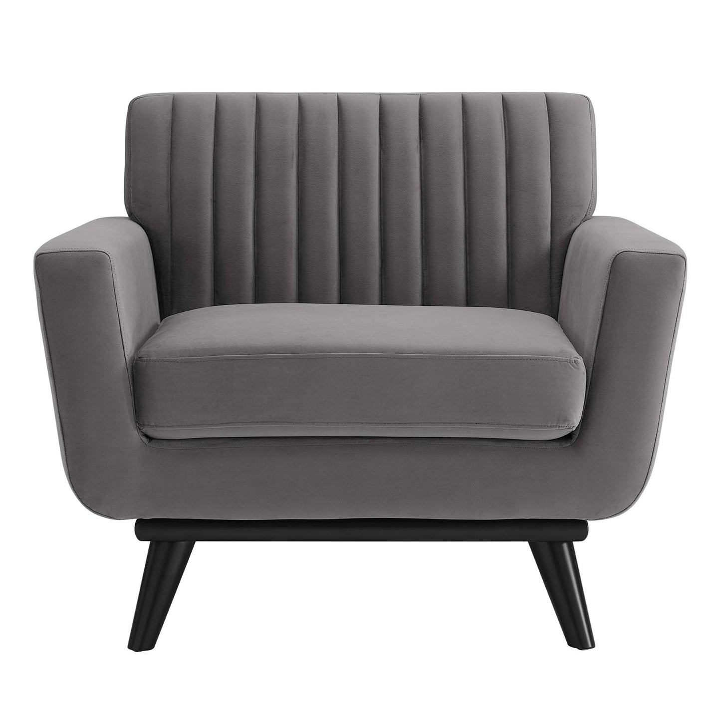 Modway Outlet Engage Channel Tufted Performance Velvet Armchair by Modway  Living Room Furniture Gray - EEI-5457-GRY