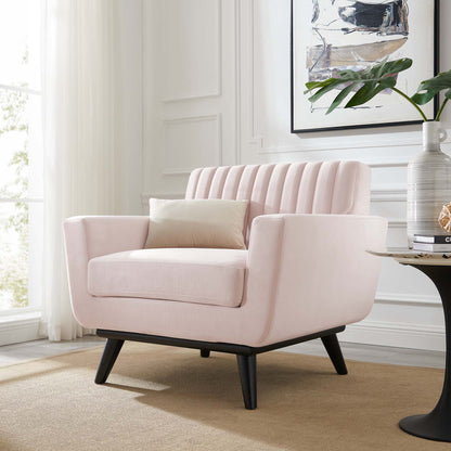 Modway Outlet Engage Channel Tufted Performance Velvet Armchair by Modway  Living Room Furniture Pink - EEI-5457-PNK