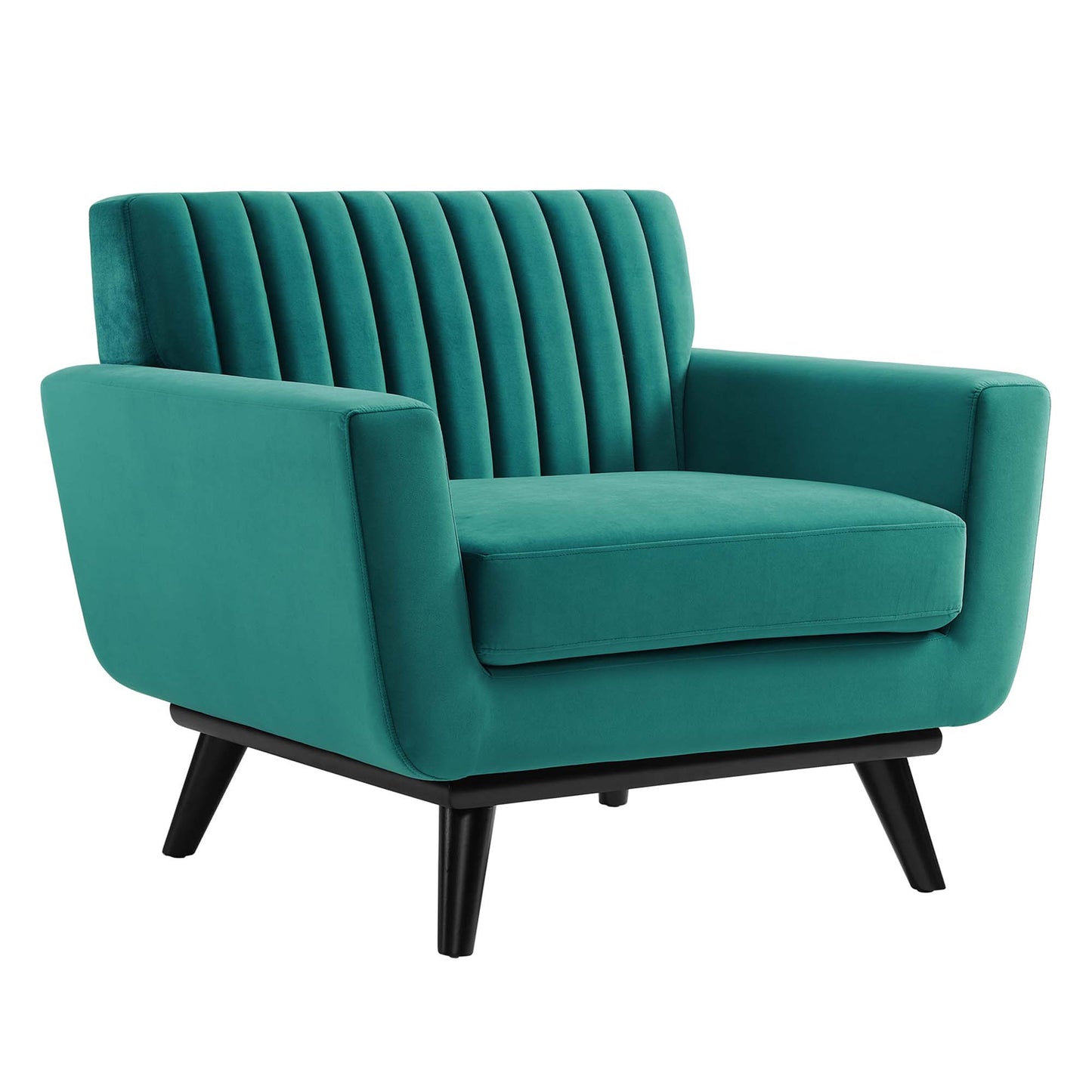 Modway Outlet Engage Channel Tufted Performance Velvet Armchair by Modway  Living Room Furniture Teal - EEI-5457-TEA