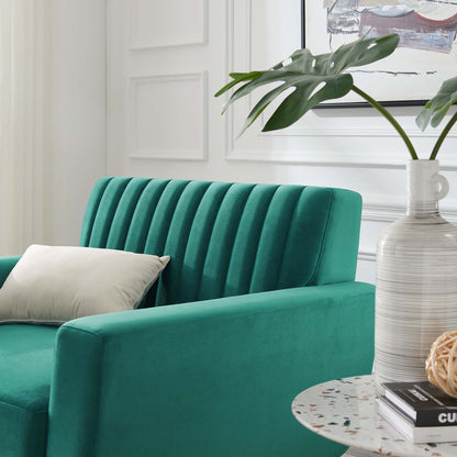 Modway Outlet Engage Channel Tufted Performance Velvet Armchair by Modway  Living Room Furniture Teal - EEI-5457-TEA