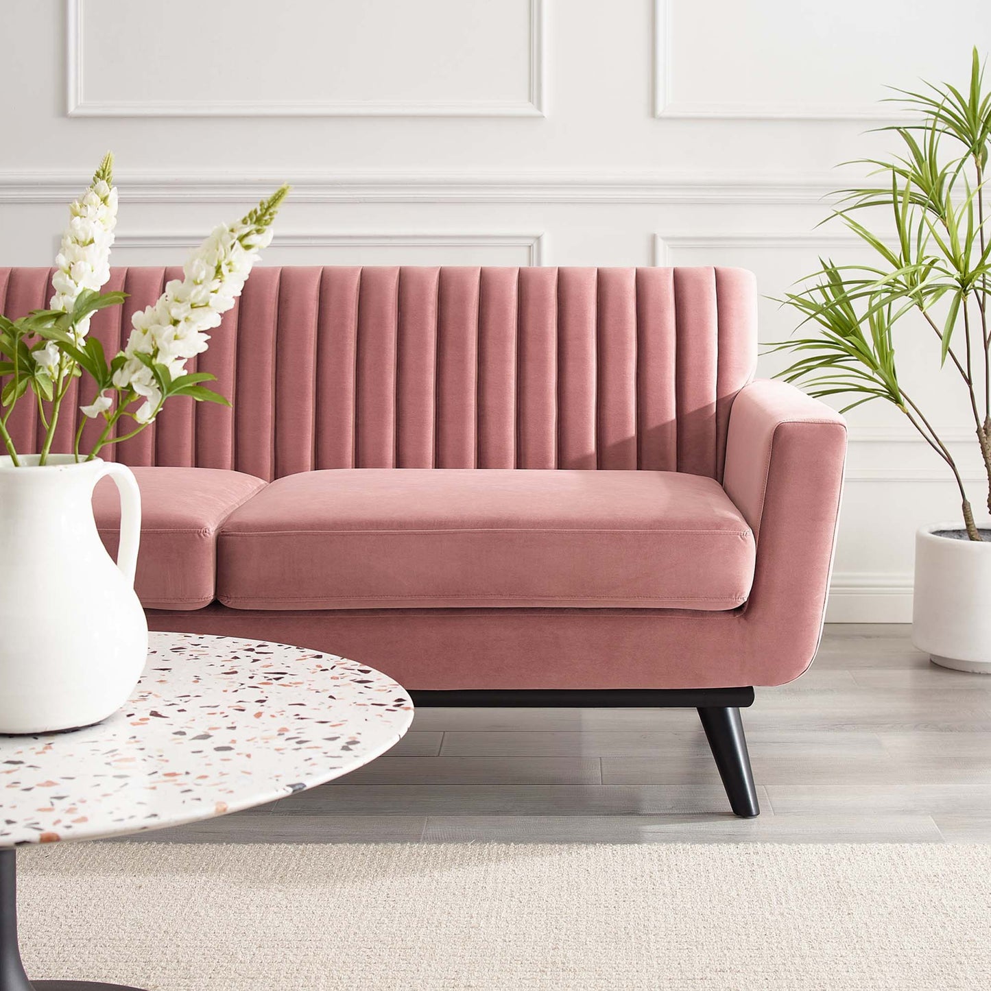 Modway Outlet Engage Channel Tufted Performance Velvet Loveseat by Modway  Living Room Furniture Dusty Rose - EEI-5458-DUS