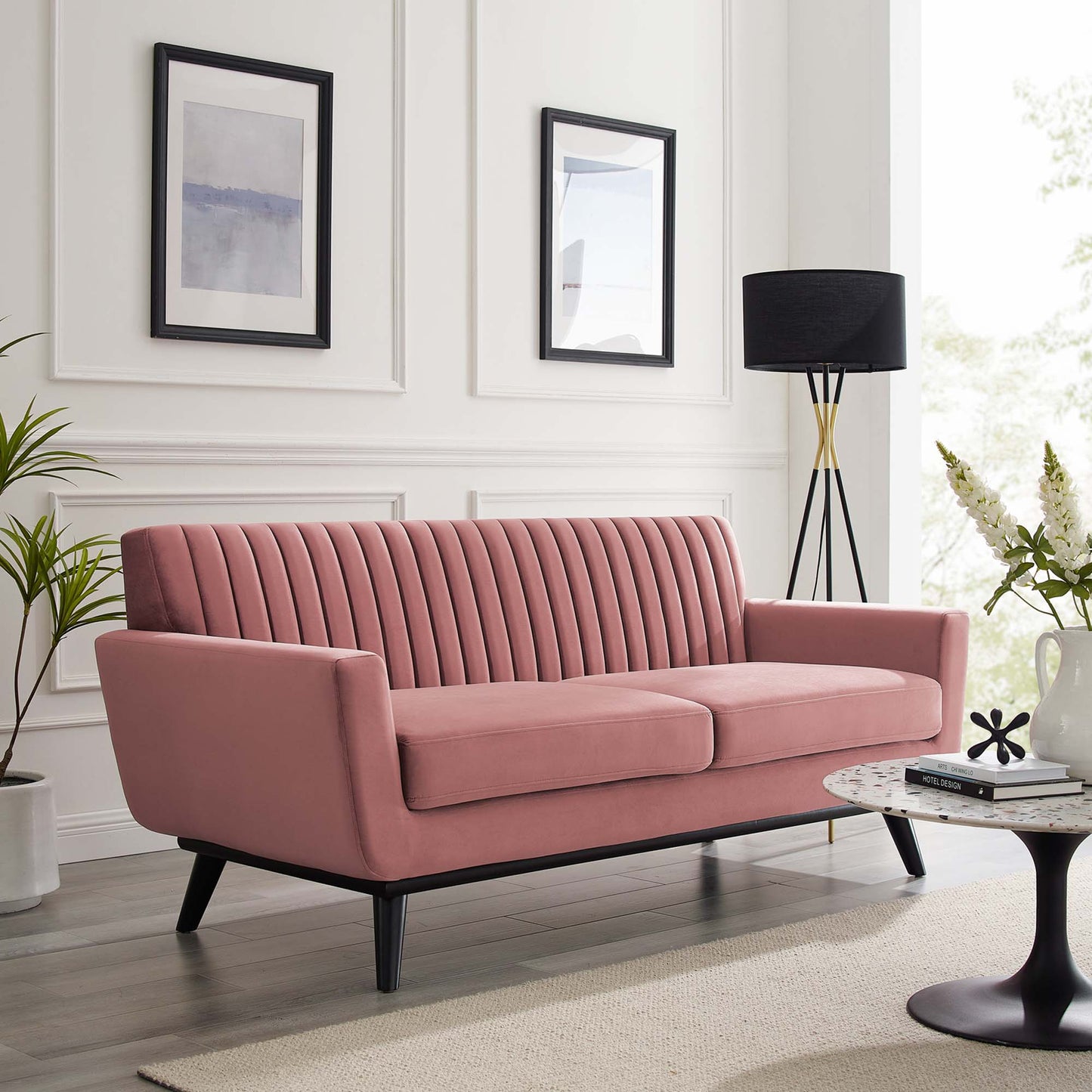 Modway Outlet Engage Channel Tufted Performance Velvet Loveseat by Modway  Living Room Furniture Dusty Rose - EEI-5458-DUS