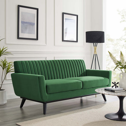 Modway Outlet Engage Channel Tufted Performance Velvet Loveseat by Modway  Living Room Furniture Emerald - EEI-5458-EME