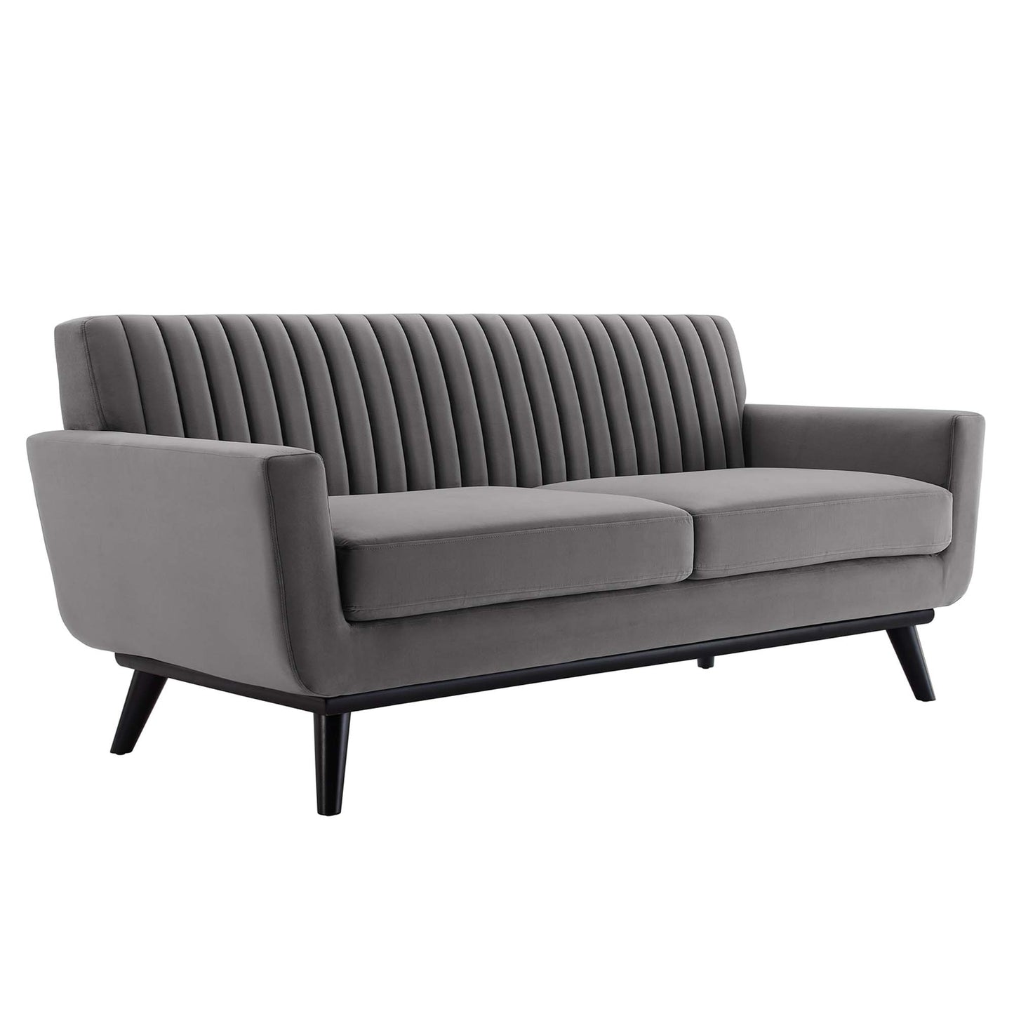 Modway Outlet Engage Channel Tufted Performance Velvet Loveseat by Modway  Living Room Furniture Gray - EEI-5458-GRY
