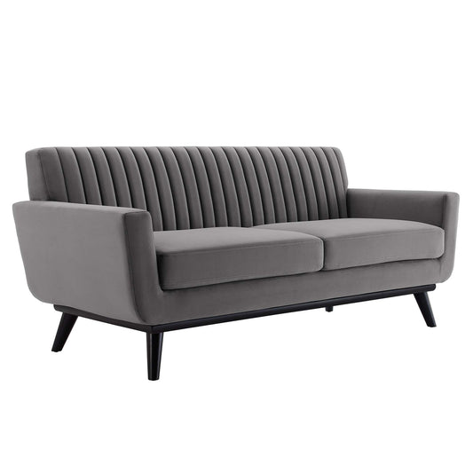 Modway Outlet Engage Channel Tufted Performance Velvet Loveseat by Modway  Living Room Furniture Gray - EEI-5458-GRY