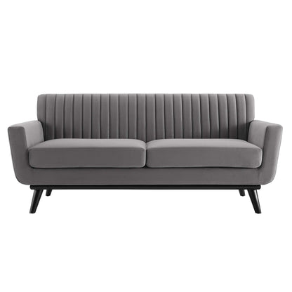 Modway Outlet Engage Channel Tufted Performance Velvet Loveseat by Modway  Living Room Furniture Gray - EEI-5458-GRY