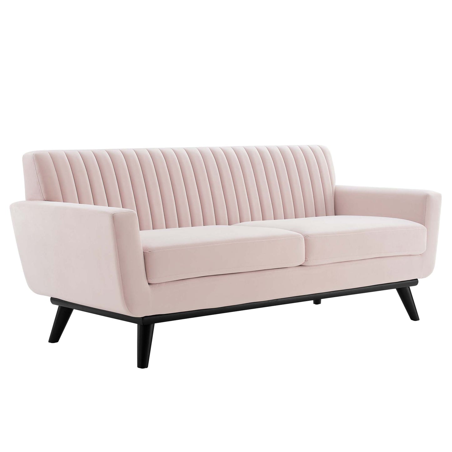 Modway Outlet Engage Channel Tufted Performance Velvet Loveseat by Modway  Living Room Furniture Pink - EEI-5458-PNK