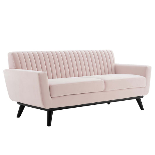 Modway Outlet Engage Channel Tufted Performance Velvet Loveseat by Modway  Living Room Furniture Pink - EEI-5458-PNK