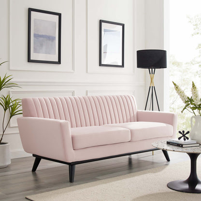 Modway Outlet Engage Channel Tufted Performance Velvet Loveseat by Modway  Living Room Furniture Pink - EEI-5458-PNK