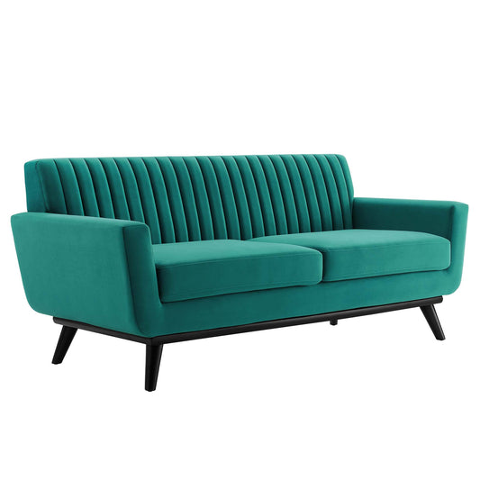 Modway Outlet Engage Channel Tufted Performance Velvet Loveseat by Modway  Living Room Furniture Teal - EEI-5458-TEA