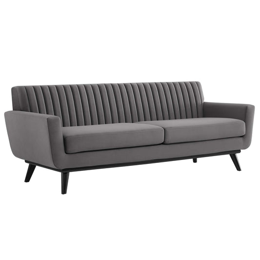 Modway Outlet Engage Channel Tufted Performance Velvet Sofa by Modway  Living Room Furniture Gray - EEI-5459-GRY