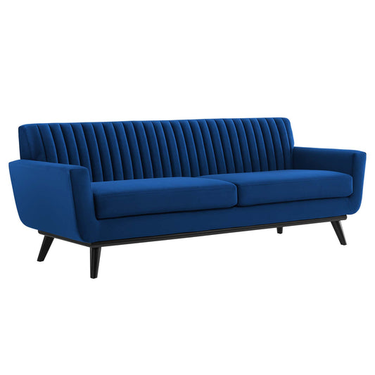 Modway Outlet Engage Channel Tufted Performance Velvet Sofa by Modway  Living Room Furniture Navy - EEI-5459-NAV