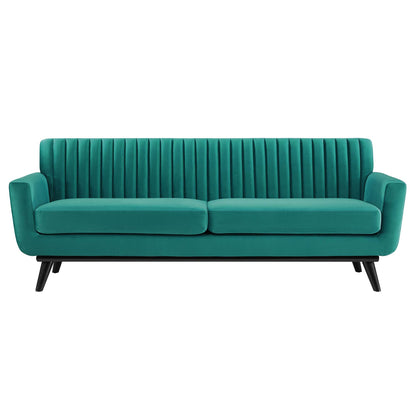 Modway Outlet Engage Channel Tufted Performance Velvet Sofa by Modway  Living Room Furniture Teal - EEI-5459-TEA