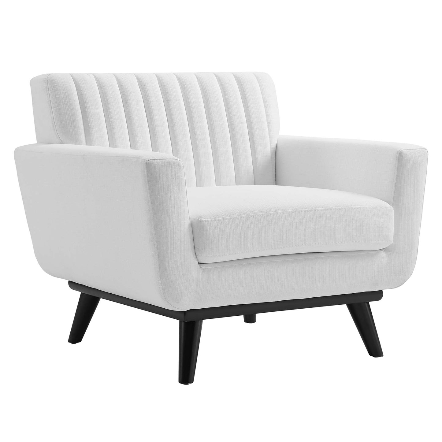 Modway Outlet Engage Channel Tufted Fabric Armchair by Modway  Living Room Furniture White - EEI-5460-WHI