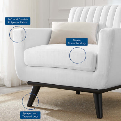 Modway Outlet Engage Channel Tufted Fabric Armchair by Modway  Living Room Furniture White - EEI-5460-WHI
