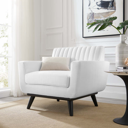 Modway Outlet Engage Channel Tufted Fabric Armchair by Modway  Living Room Furniture White - EEI-5460-WHI