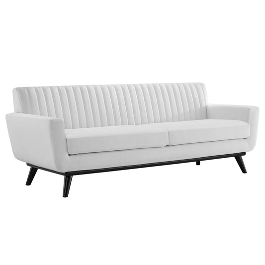 Modway Outlet Engage Channel Tufted Fabric Sofa by Modway  Living Room Furniture White - EEI-5462-WHI