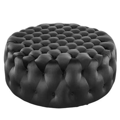 Modway - Amour Tufted Button Large Round Performance Velvet Ottoman by Modway  Living Room Sofas and Armchairs Black - EEI-5469-BLK