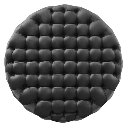Modway - Amour Tufted Button Large Round Performance Velvet Ottoman by Modway  Living Room Sofas and Armchairs Black - EEI-5469-BLK