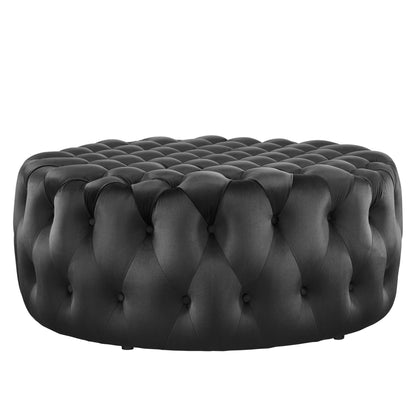 Modway - Amour Tufted Button Large Round Performance Velvet Ottoman by Modway  Living Room Sofas and Armchairs Black - EEI-5469-BLK