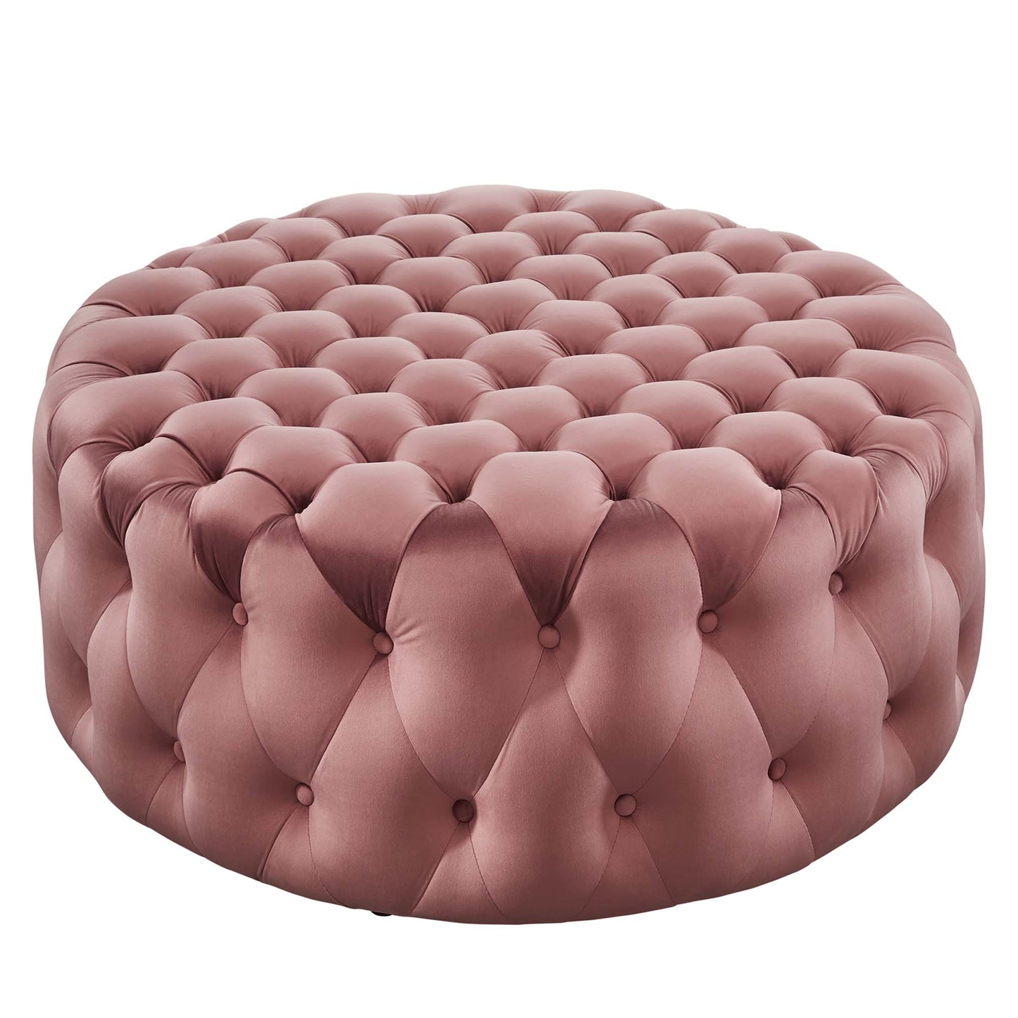 Modway - Amour Tufted Button Large Round Performance Velvet Ottoman by Modway  Living Room Sofas and Armchairs Red - EEI-5469-DUS