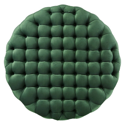 Modway - Amour Tufted Button Large Round Performance Velvet Ottoman by Modway  Living Room Sofas and Armchairs Green - EEI-5469-EME