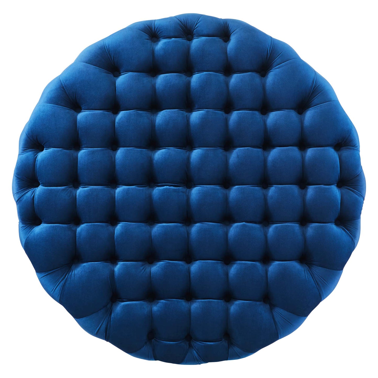 Modway - Amour Tufted Button Large Round Performance Velvet Ottoman by Modway  Living Room Sofas and Armchairs Blue - EEI-5469-NAV