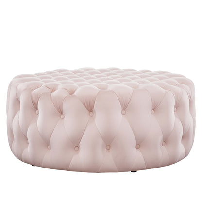 Modway - Amour Tufted Button Large Round Performance Velvet Ottoman by Modway  Living Room Sofas and Armchairs Red - EEI-5469-PNK