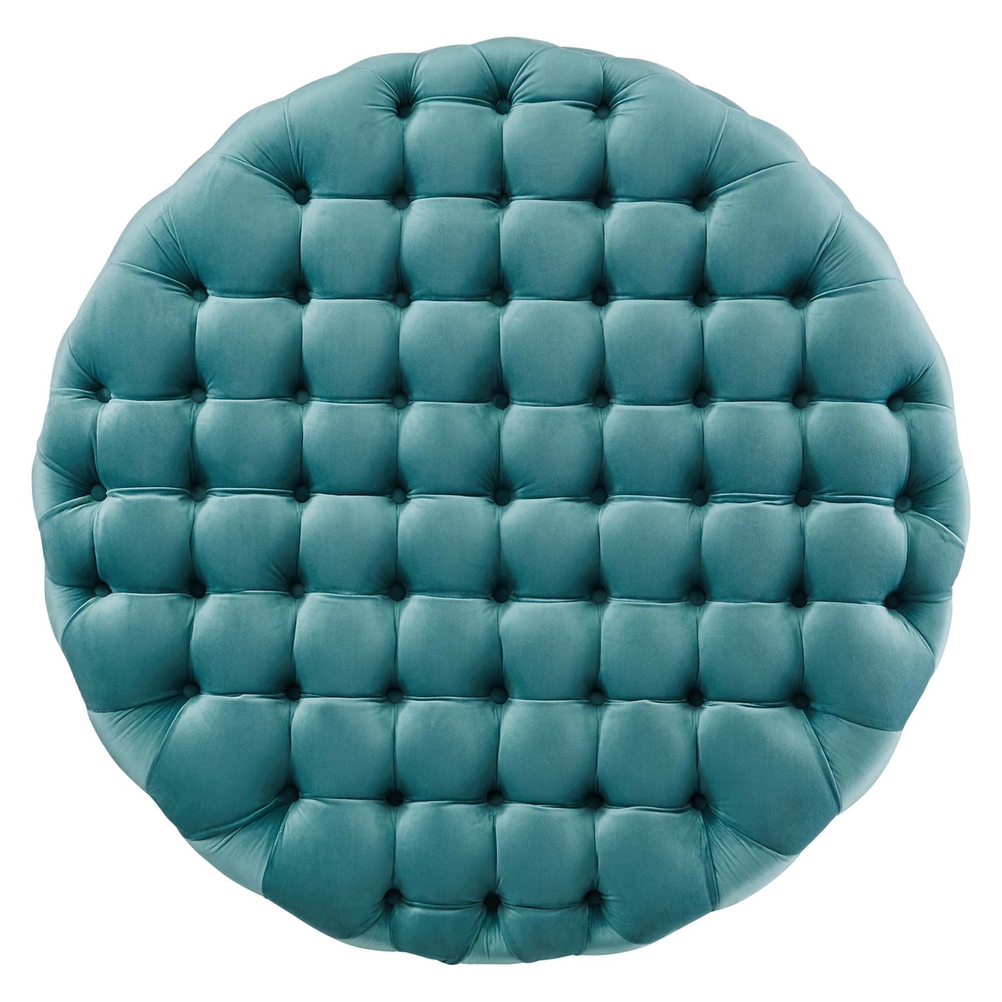 Modway Outlet Amour Tufted Button Large Round Performance Velvet Ottoman by Modway  Living Room Furniture Sea Blue - EEI-5469-SEA