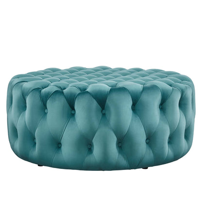 Modway Outlet Amour Tufted Button Large Round Performance Velvet Ottoman by Modway  Living Room Furniture Sea Blue - EEI-5469-SEA