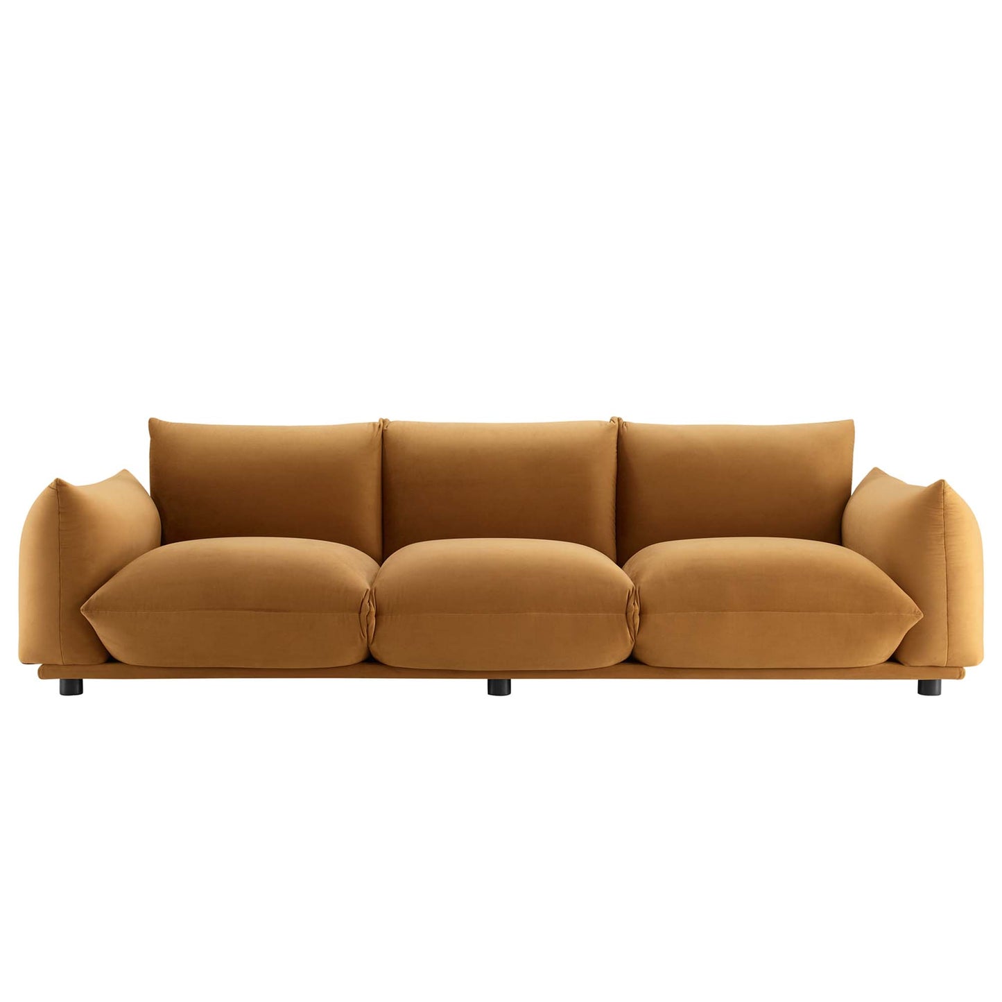 Modway Outlet Copious Performance Velvet Sofa by Modway  Living Room Furniture Cognac - EEI-5470-COG