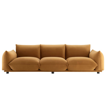 Modway Outlet Copious Performance Velvet Sofa by Modway  Living Room Furniture Cognac - EEI-5470-COG