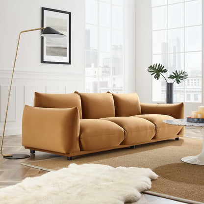 Modway Outlet Copious Performance Velvet Sofa by Modway  Living Room Furniture Cognac - EEI-5470-COG