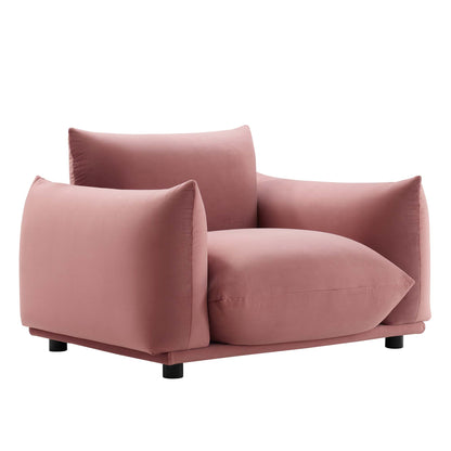 Modway Outlet Copious Performance Velvet Armchair by Modway  Living Room Furniture Dusty Rose - EEI-5472-DUS