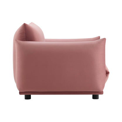 Modway Outlet Copious Performance Velvet Armchair by Modway  Living Room Furniture Dusty Rose - EEI-5472-DUS