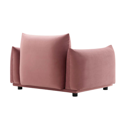 Modway Outlet Copious Performance Velvet Armchair by Modway  Living Room Furniture Dusty Rose - EEI-5472-DUS