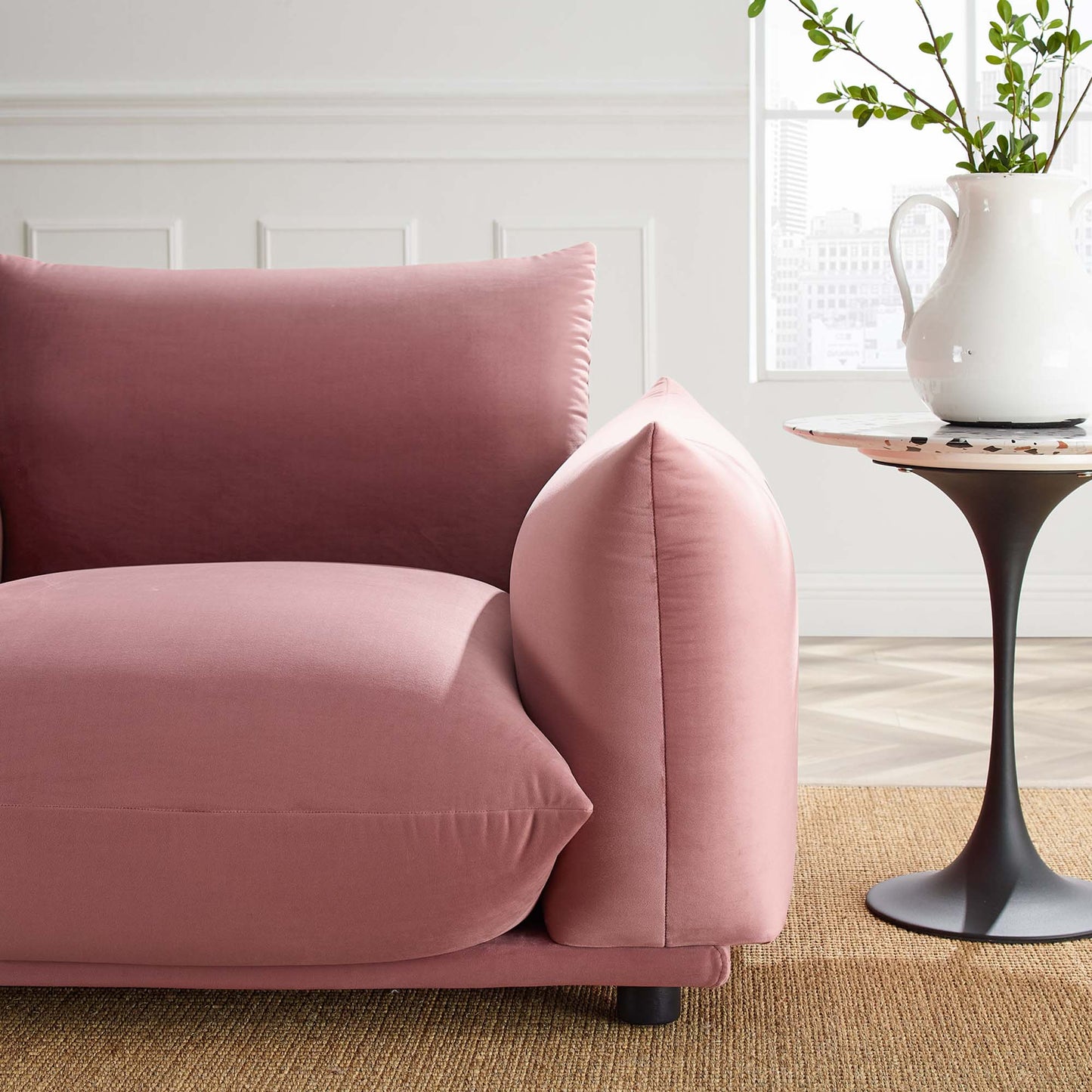 Modway Outlet Copious Performance Velvet Armchair by Modway  Living Room Furniture Dusty Rose - EEI-5472-DUS