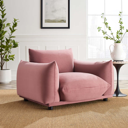 Modway Outlet Copious Performance Velvet Armchair by Modway  Living Room Furniture Dusty Rose - EEI-5472-DUS