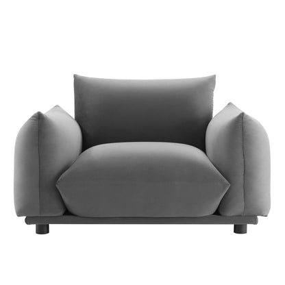Modway Outlet Copious Performance Velvet Armchair by Modway  Living Room Furniture Gray - EEI-5472-GRY