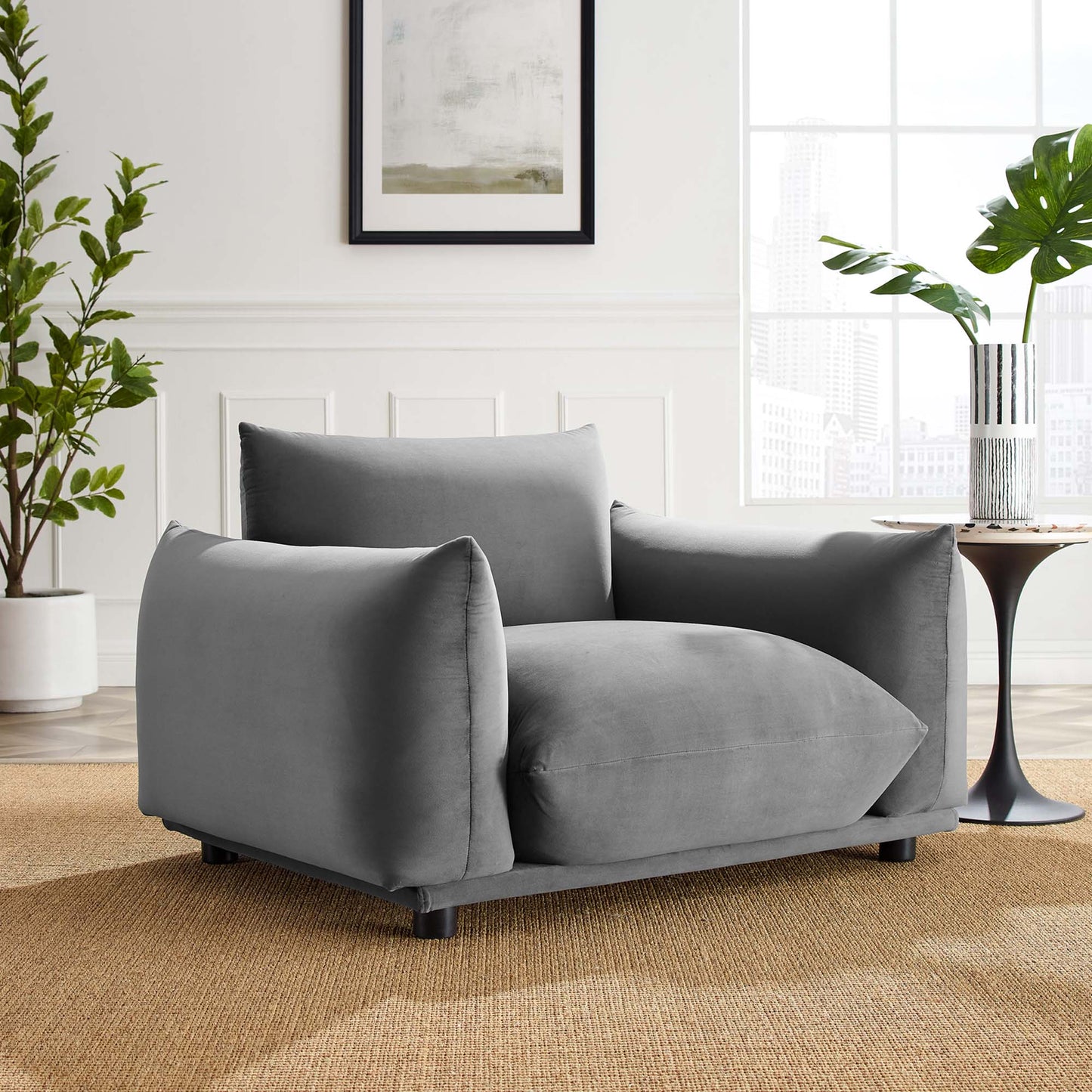 Modway Outlet Copious Performance Velvet Armchair by Modway  Living Room Furniture Gray - EEI-5472-GRY