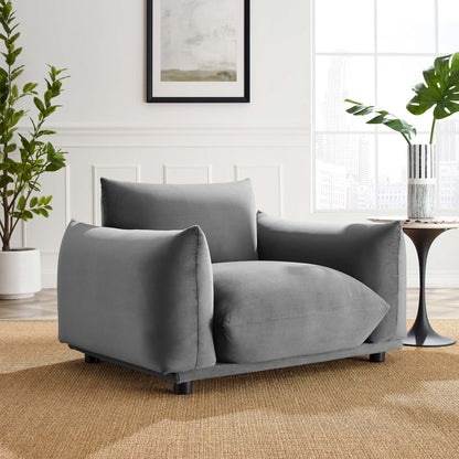 Modway Outlet Copious Performance Velvet Armchair by Modway  Living Room Furniture Gray - EEI-5472-GRY
