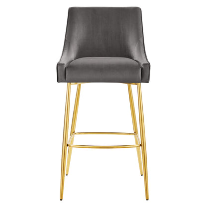 Modway Outlet Discern Performance Velvet Bar Stool by Modway  Bar and Dining Furniture Gray - EEI-5473-GRY