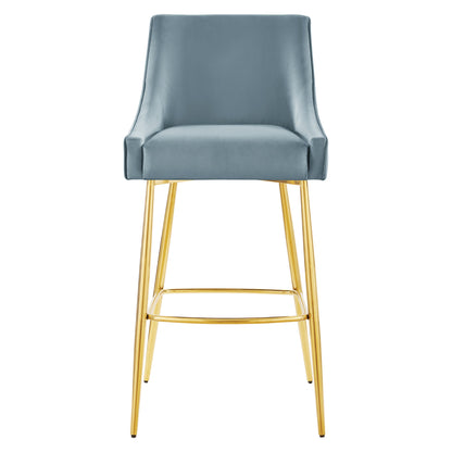 Modway Outlet Discern Performance Velvet Bar Stool by Modway  Bar and Dining Furniture Light Blue - EEI-5473-LBU