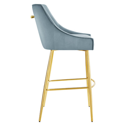 Modway Outlet Discern Performance Velvet Bar Stool by Modway  Bar and Dining Furniture Light Blue - EEI-5473-LBU
