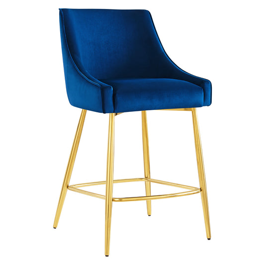 Modway Outlet Discern Performance Velvet Counter Stool by Modway  Bar and Dining Furniture Navy - EEI-5474-NAV