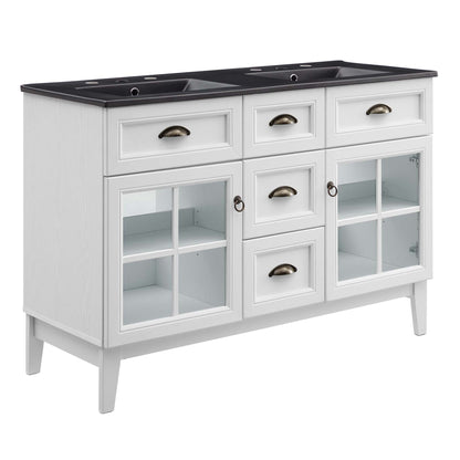 Modway - Isle 48" Double Bathroom Vanity Cabinet by Modway  Bathroom Vanities Black - EEI-5480-WHI-BLK