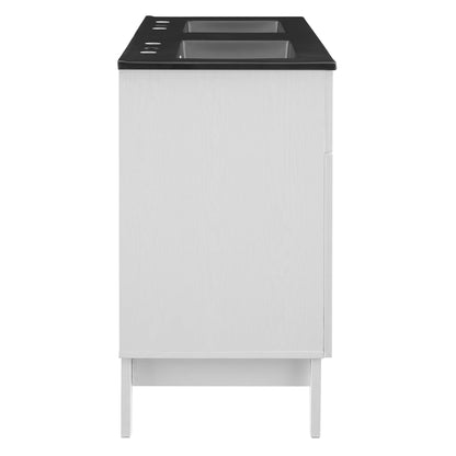 Modway - Isle 48" Double Bathroom Vanity Cabinet by Modway  Bathroom Vanities Black - EEI-5480-WHI-BLK