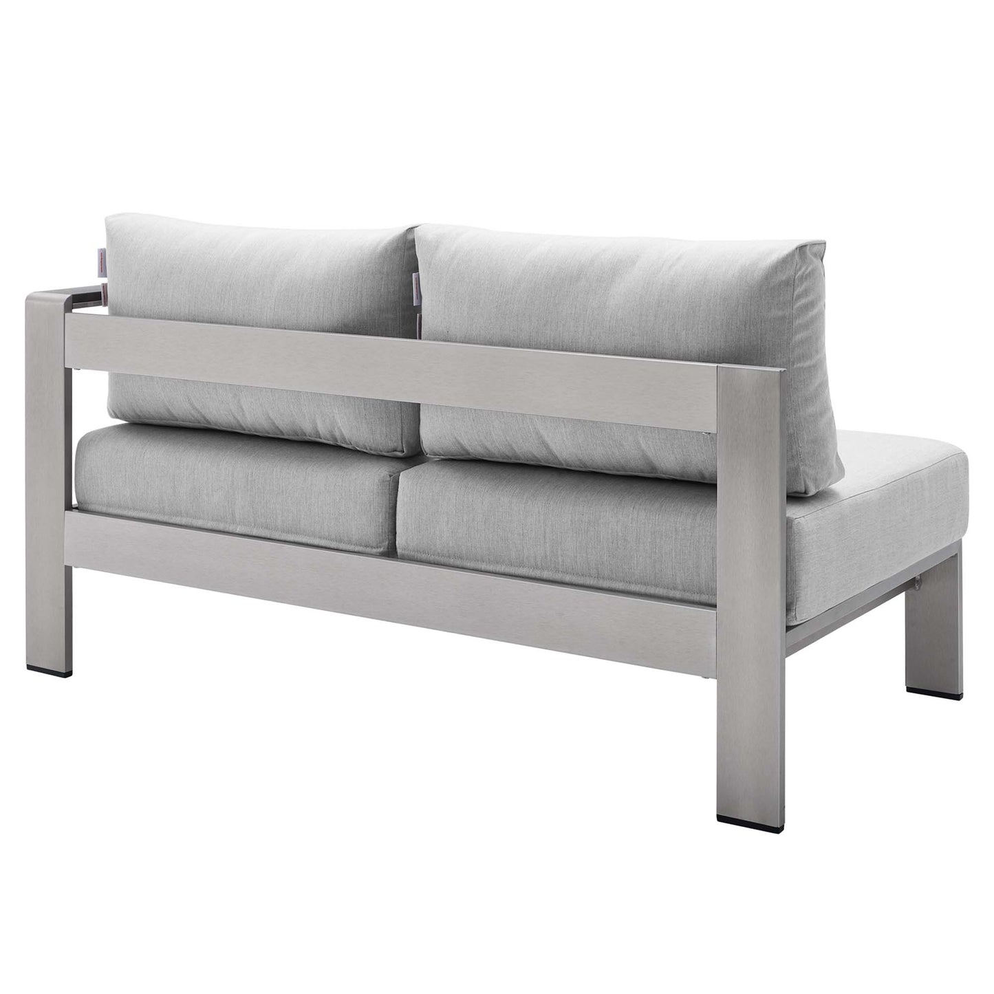 Modway Outlet Shore 7 Piece Sunbrella? Fabric Outdoor Patio Aluminum Sectional Sofa Set by Modway  Outdoor Furniture Furniture Silver Gray - EEI-5481-SLV-GRY-SET