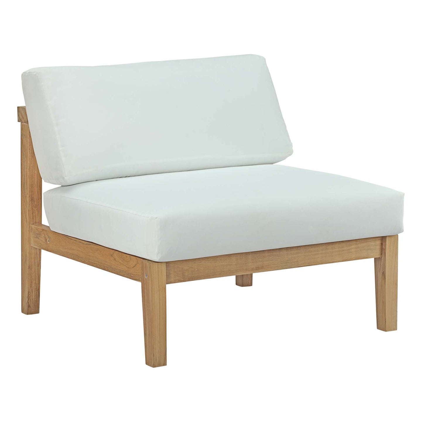 Modway - Bayport 5 Piece Outdoor Patio Teak Set by Modway  Outdoor Furniture Sofa Sectionals White - EEI-5484-NAT-WHI-SET